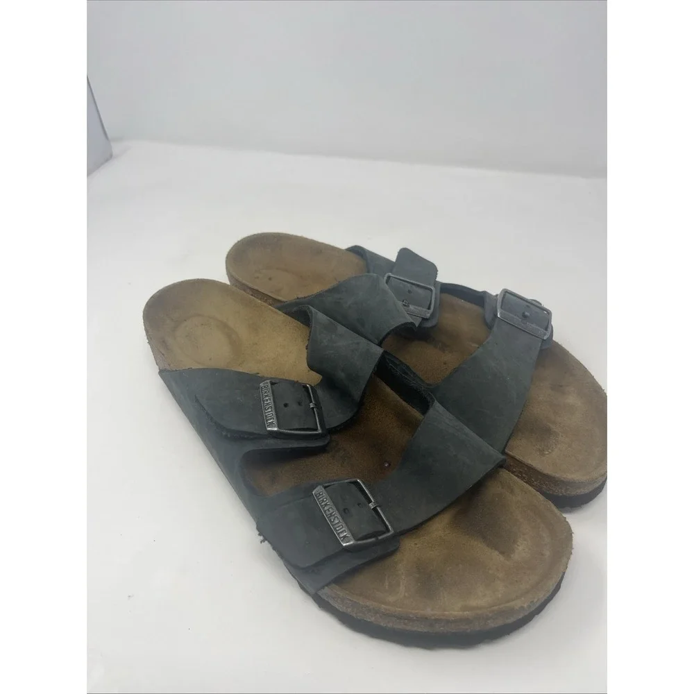 Birkenstock Arizona Sandals EU 43 US 10 Men Gray Birko-Flor Soft Footbed